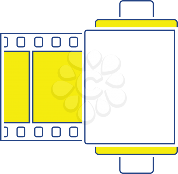 Photo cartridge reel icon. Thin line design. Vector illustration.