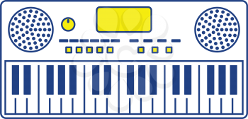 Music synthesizer icon. Thin line design. Vector illustration.