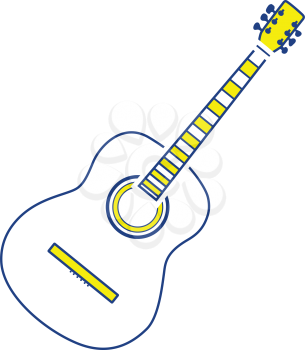Acoustic guitar icon. Thin line design. Vector illustration.