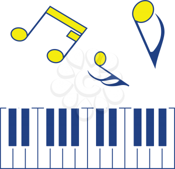 Icon of Piano keyboard. Thin line design. Vector illustration.
