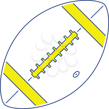Icon of American football ball. Thin line design. Vector illustration.