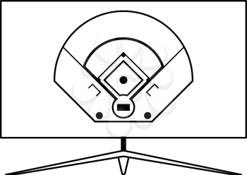 Baseball tv translation icon. Thin line design. Vector illustration.