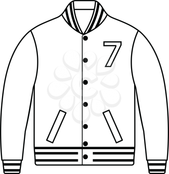 Baseball jacket icon. Thin line design. Vector illustration.