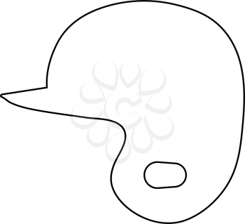 Baseball helmet icon. Thin line design. Vector illustration.