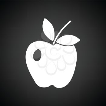 Icon of Apple. Black background with white. Vector illustration.