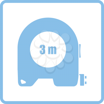 Icon of constriction tape measure. Blue frame design. Vector illustration.