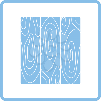 Icon of parquet plank pattern. Blue frame design. Vector illustration.