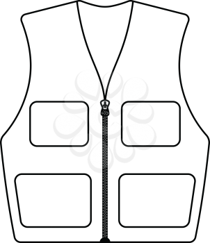 Icon of hunter vest. Thin line design. Vector illustration.