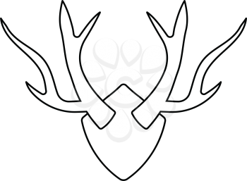 Icon of deer's antlers . Thin line design. Vector illustration.