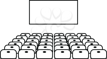 Cinema auditorium icon. Thin line design. Vector illustration.