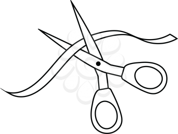 Ceremony ribbon cut icon. Thin line design. Vector illustration.