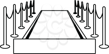Red carpet icon. Thin line design. Vector illustration.