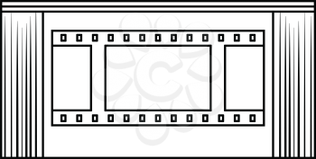 Cinema theater auditorium icon. Thin line design. Vector illustration.