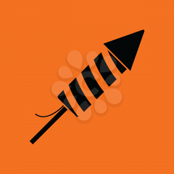 Party petard  icon. Orange background with black. Vector illustration.