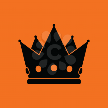 Party crown icon. Orange background with black. Vector illustration.