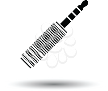 Music jack plug-in icon. White background with shadow design. Vector illustration.