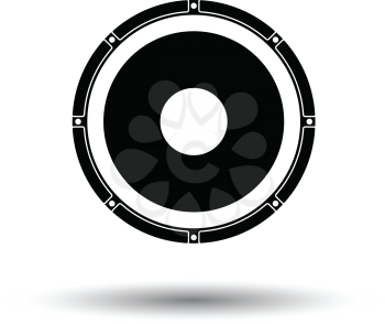Loudspeaker  icon. White background with shadow design. Vector illustration.