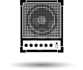 Audio monitor icon. White background with shadow design. Vector illustration.