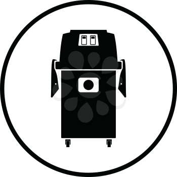 Vacuum cleaner icon. Thin circle design. Vector illustration.