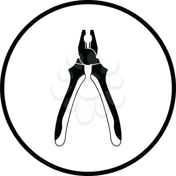 Pliers tool icon. Thin circle design. Vector illustration.