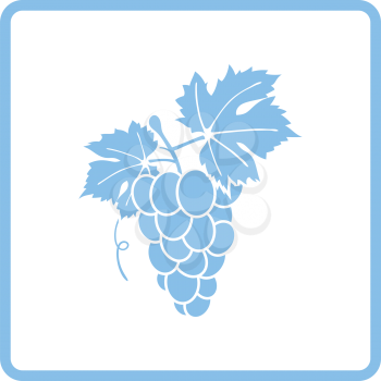 Icon of Grape. Blue frame design. Vector illustration.