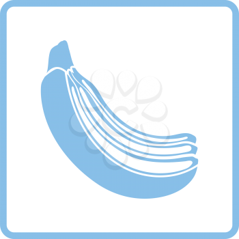 Icon of Banana. Blue frame design. Vector illustration.