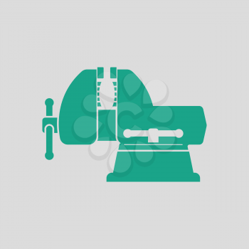 Vise icon. Gray background with green. Vector illustration.