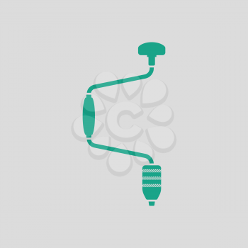 Auger icon. Gray background with green. Vector illustration.