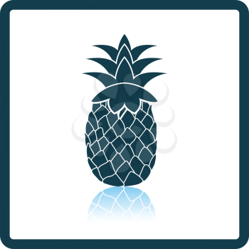 Icon of Pineapple. Shadow reflection design. Vector illustration.