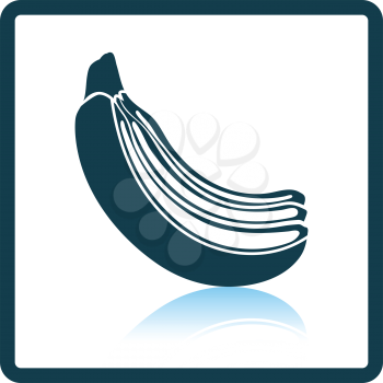 Icon of Banana. Shadow reflection design. Vector illustration.