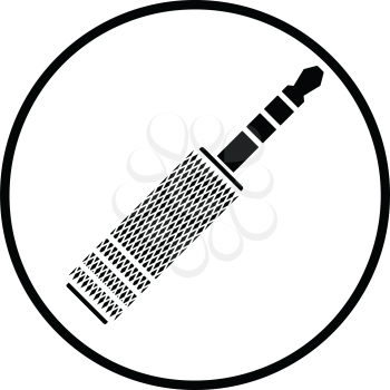 Music jack plug-in icon. Thin circle design. Vector illustration.