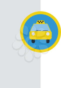 Taxi station icon. Flat color design. Vector illustration.