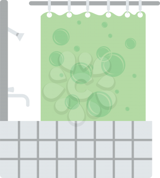Hotel bathroom icon. Flat color design. Vector illustration.