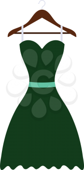 Elegant dress on shoulders icon. Flat color design. Vector illustration.