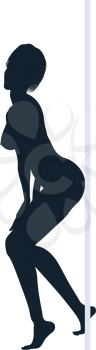 Stripper night club icon. Flat color design. Vector illustration.