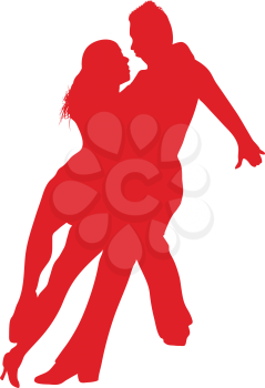 Dancing pair icon. Flat color design. Vector illustration.