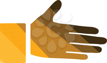 Open hend icon. Flat color design. Vector illustration.