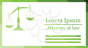 Lawyer business card icon. Flat color design. Vector illustration.