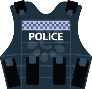 Police vest icon. Flat color design. Vector illustration.