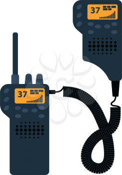 Police radio icon. Flat color design. Vector illustration.