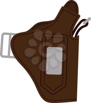Police holster gun icon. Flat color design. Vector illustration.