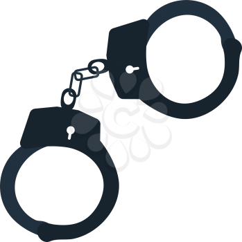 Police handcuff icon. Flat color design. Vector illustration.