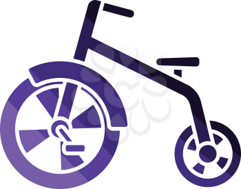 Baby trike icon. Flat color design. Vector illustration.