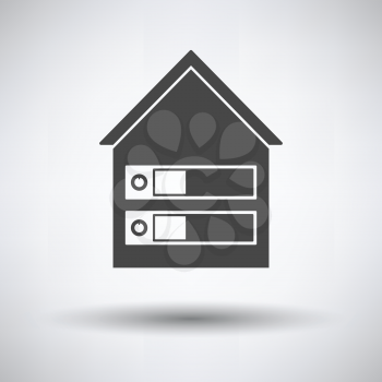 Datacenter Icon on gray background, round shadow. Vector illustration.