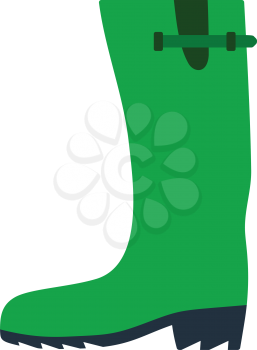 Rubber boot icon. Flat color design. Vector illustration.