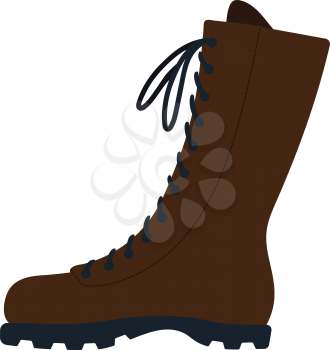 Hiking boot icon. Flat color design. Vector illustration.