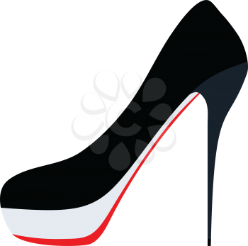 High heel shoe icon. Flat color design. Vector illustration.