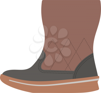 Woman fluffy boot icon. Flat color design. Vector illustration.