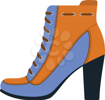 Ankle boot icon. Flat color design. Vector illustration.