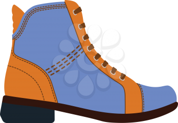 Woman boot icon. Flat color design. Vector illustration.